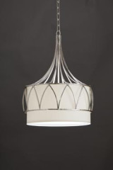 Tiare suspension couronne en bronze finition nickel - Suspension by Objet insolite