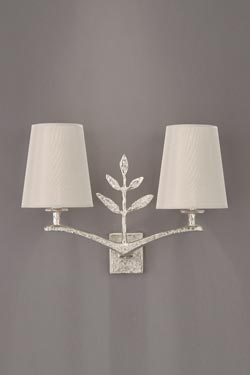 Antique 2-light bronze wall sconce with satin nickel finish - Wall lights by Objet insolite