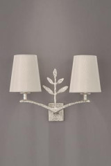 Antique 2-light bronze wall sconce with satin nickel finish - Wall lights by Objet insolite