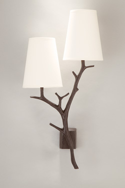 Double wall lamp in patined blanck bronze - Wall lights by Objet insolite