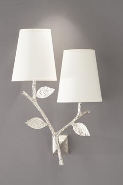 Flora wall lamp 2 plant lights in silvered bronze - Wall lights by Objet insolite