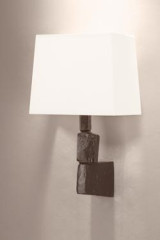 Fragile wall light with stack of stones in patinated black bronze - Wall lights by Objet insolite