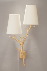 Gilded bronze 2-light wall lamp - Wall lights by Objet insolite