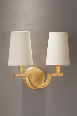 2-light wall lamp in gilded solid bronze Perceval - Wall lights by Objet insolite