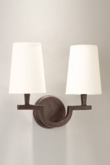 2-light wall lamp in patined black solid bronze Perceval - Wall lights by Objet insolite
