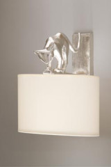 Lili cat wall lamp in silvered bronze - Wall lights by Objet insolite