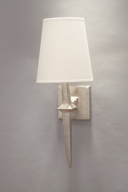 Satin nickel wall lamp with white lampshade Adam - Wall lights by Objet insolite