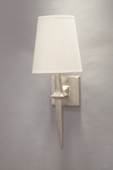 Satin nickel wall lamp with white lampshade Adam - Wall lights by Objet insolite