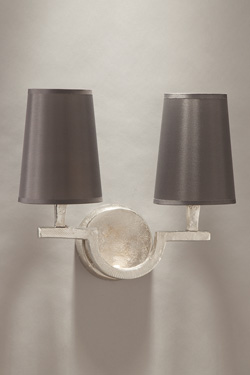Satin nickel solid bronze double wall lamp Perceval - Wall lights by Objet insolite