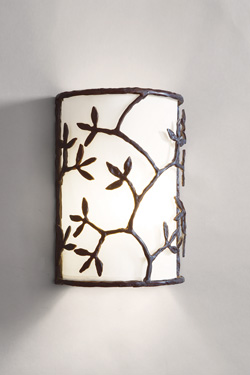 Semicylinder wall lamp shaft and leaf pattern - Wall lights by Objet insolite