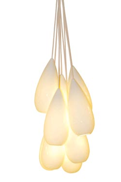 Lustre en goutte d'eau en porcelaine naturel brillant Drop Zero 9 lumières  - Suspension by Original BTC
