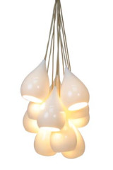 Drop One 11-light glossy natural porcelain chandelier - Pendants by Original BTC