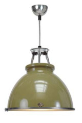 Titan olive green pendant lamp medium model with wired glass - Pendants by Original BTC