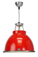 Titan red medium pendant lamp with wired glass - Pendants by Original BTC