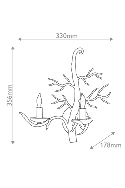 Applique murale branche en fer forgé noir Treetop