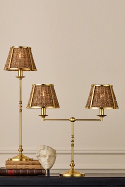 Deauville gold table lamp with seagrass shade