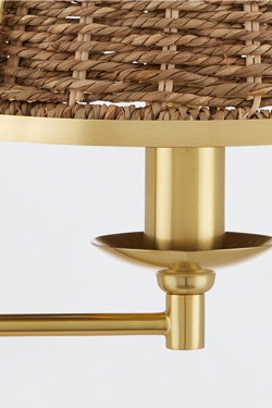 Deauville polished brass 2-light desk lamp