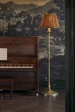 Deauville small natural and gold floor lamp