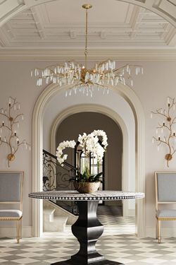 Forest 8-light gold-branch chandelier