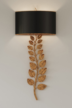 Grande applique murale classique dorée et noire Birdwood