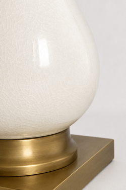 Grande lampe de table en céramique craquelée crème Lynton