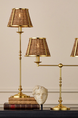 Lampe de bureau 2 lumières en laiton poli Deauville