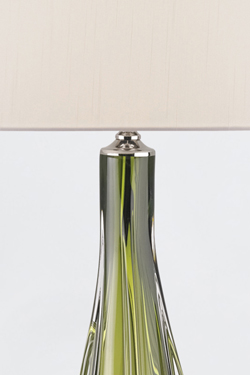 Lampe de table en verre sculpté vert Zephyr