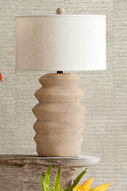 Lampe de table style artisanal en fibre végétale Kavala
