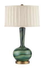 Lampe de table verte en verre artistique marbré Lamartine - Lampe de table by Quintiesse