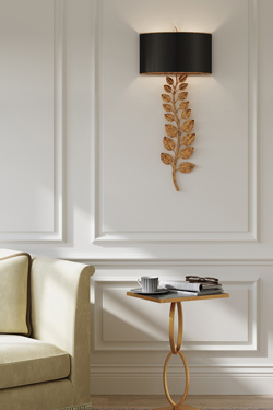 Large classic gold and black wall lamp Birdwood