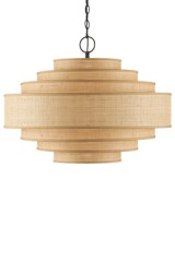 Large tiered plant-fiber pendant light – Maura - Pendants by Quintiesse