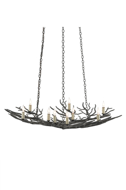 Lustre branchage 9 lumières en fer forgé Rainforest - Lustre by Quintiesse