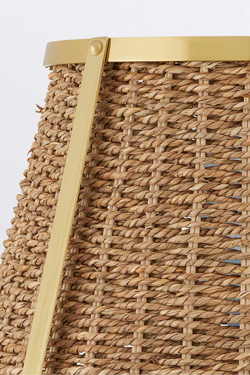 Petit lampadaire naturel et doré Deauville