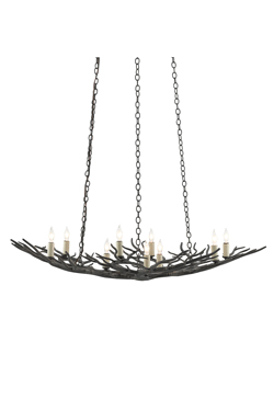 Rainforest wrought iron 9-light branch chandelier