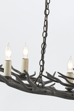 Rainforest wrought iron 9-light branch chandelier