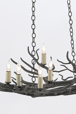 Rainforest wrought iron 9-light branch chandelier