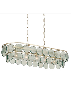 Settat linear pendant light with recycled glass drops - Pendants by Quintiesse