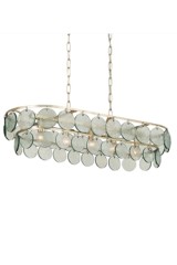 Settat linear pendant light with recycled glass drops - Pendants by Quintiesse