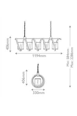 Suspension linéaire 5 lumières Maximus