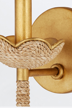 Vichy natural and gold wall lamp