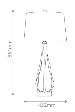 Zephyr green sculpted glass table lamp
