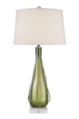 Zephyr green sculpted glass table lamp - Table lamps by Quintiesse