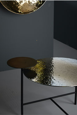 Mirage bronze hammered glass coffee table