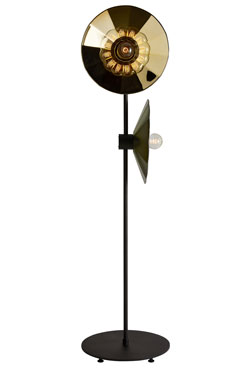 2-light gold glass floor lamp Cometa