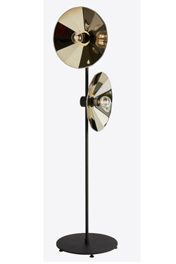 2-light gold glass floor lamp Cometa - Floor lamps by RADAR