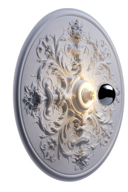 Grande applique en plâtre moulé décor floral Rivoli