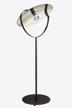 Lampadaire contemporain en verre doré Cyclope