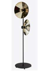 Lampadaire 2 lumières en verre doré Cometa - Lampadaire by RADAR