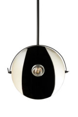 Hanging lamp on rod and pivoting dome in gilded glass Cyclops  - Pendants by RADAR