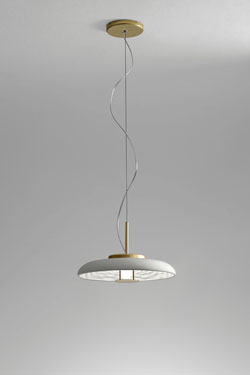 Pulse engraved plaster dome pendant 60cm